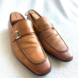Magnanni 'Lino' Buckle Bit Loafer Shoes‎ Brown Mens Size 8 M US MSRP $325